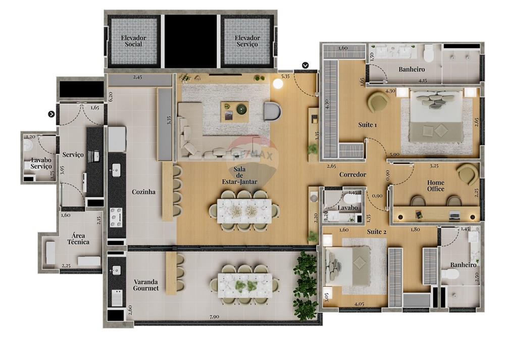 Apartamento - Venda - Americana , São Paulo - 30.Planta Humanizada Apartamento Tipo III Torre B_INFO.jpg - 691071035-49