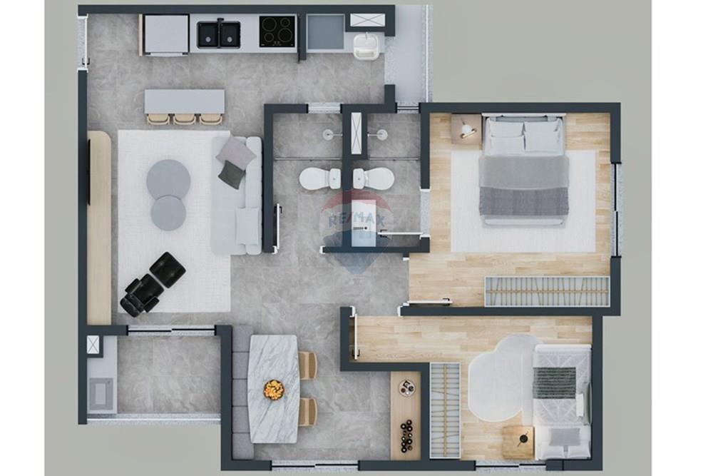 Apartamento - Venda - Santa Bárbara d'Oeste , São Paulo - Planta 3D- 2Dorm com sala ampliada.jpeg - 690231024-534