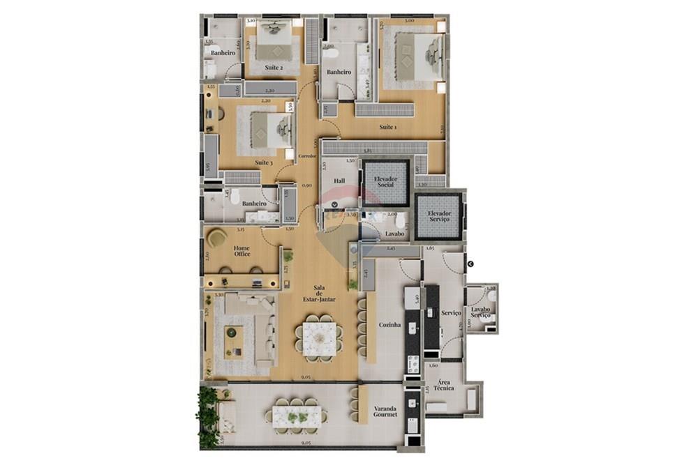 Apartamento - Venda - Americana , São Paulo - 27.Planta Humanizada Apartamento Tipo IV Torre A_INFOS.jpg - 691071035-48