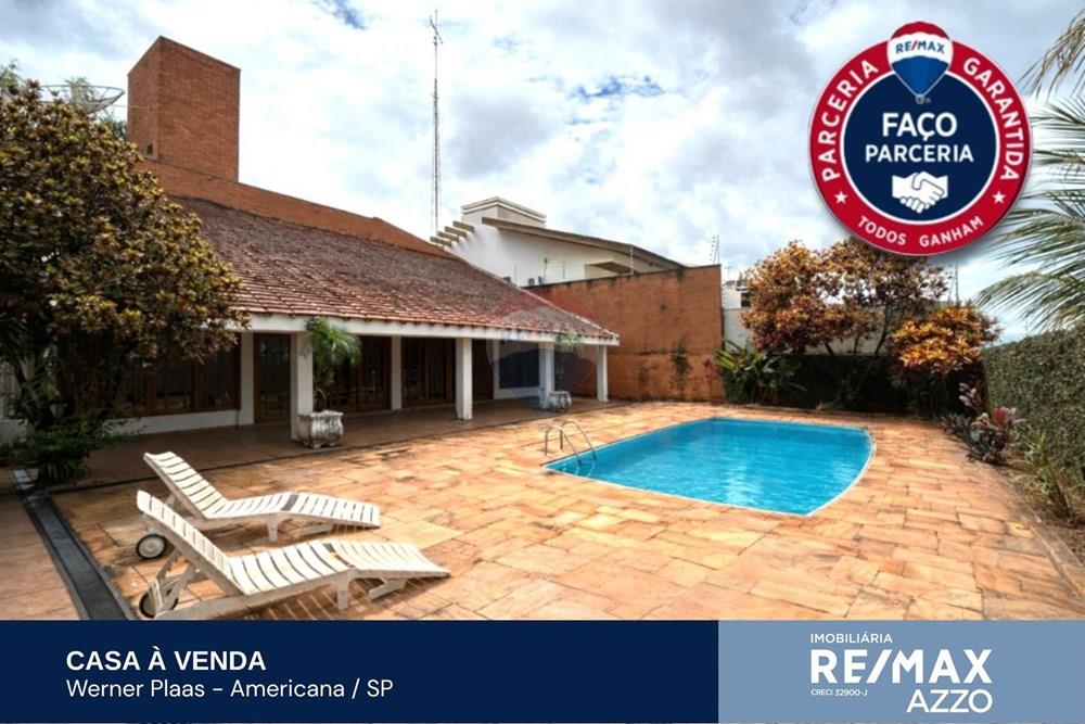 Casa - Venda - Americana , São Paulo - Fachada da casa à venda na Rua Brasília, 470, bairro Werner Plaas em Americana, com 4 quartos, 1 suíte com closet e 434m² de áre - 690231077-46