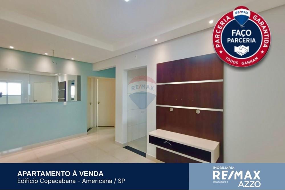 Apartamento - Venda - Americana , São Paulo - Fachada do Edifício Copacabana no bairro Catharina Zanaga em Americana – apartamento de 2 quartos à venda por R$260.000,00. (2). - Sala de estar - 690231077-41