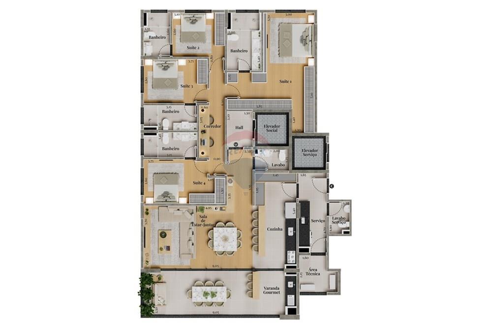 Apartamento - Venda - Americana , São Paulo - 24.Planta Humanizada Apartamento Tipo I Torre A_INFOS.jpg - 691071035-48