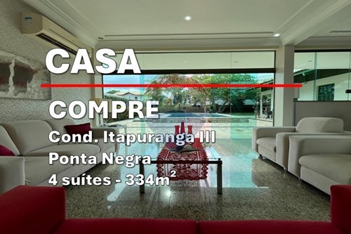 Venda-Casa de Condomínio-Cond Pq Res Itapuranga III, , 671  - Avenida do Turismo  - Ponta Negra , Manaus , Amazonas , 69037-005-722051011-213