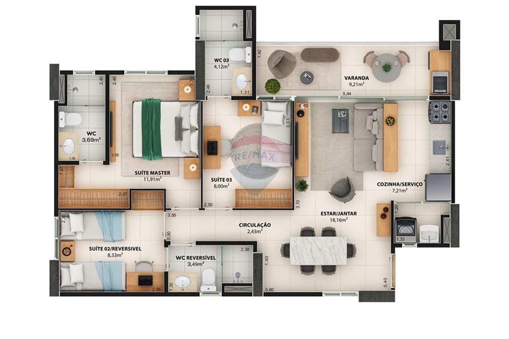 Apartamento - Venda - Fortaleza , Ceará - pl baixa 3qt.JPG - 720981095-1