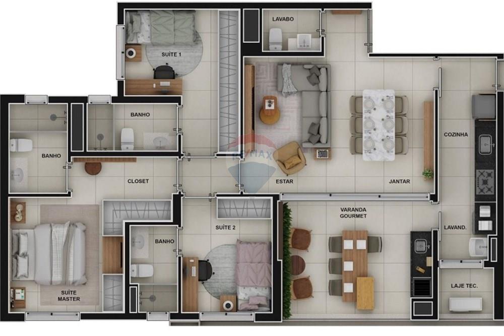 Apartamento - Venda - Ribeirão Preto , São Paulo - Planta.jpg - 780171042-43