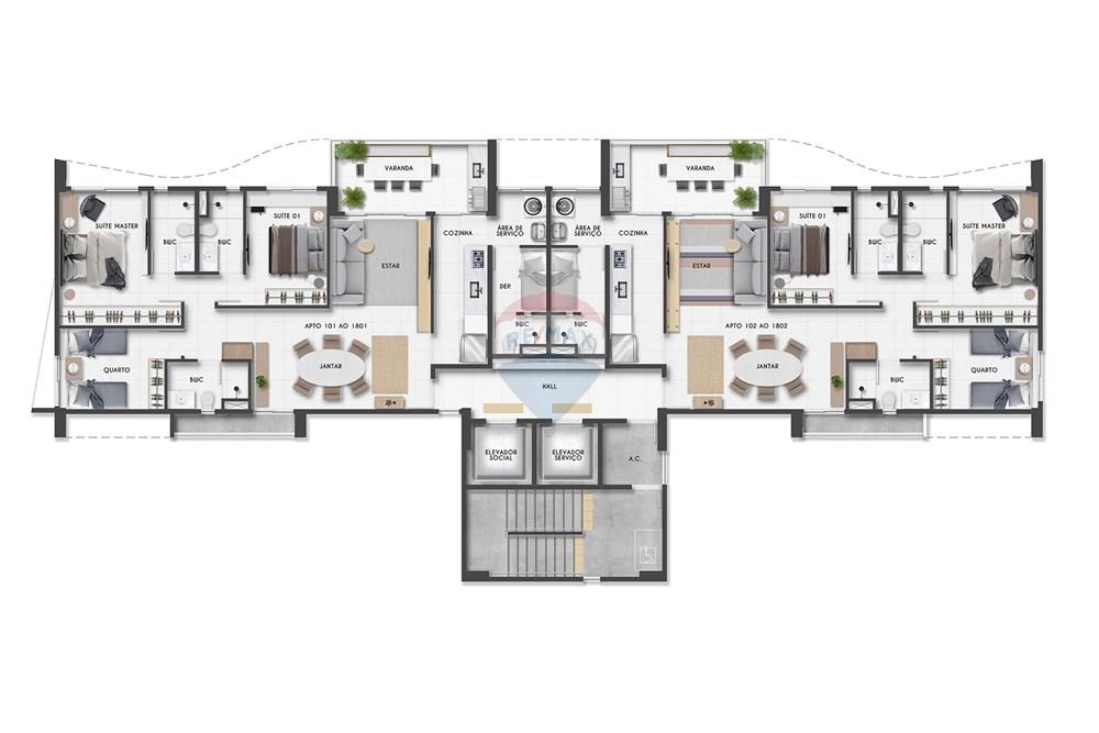 Apartamento - Venda - Recife , Pernambuco - 203_Pbh_Pav_Tipo_R02.jpg - 850191023-70