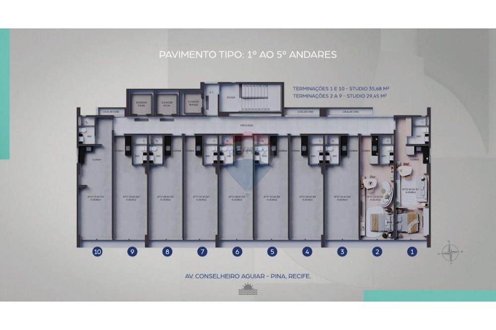 Studio - Venda - Recife , Pernambuco - CONCEPT PINA - PLATAS PAVIMENTOS 1º AO 15º.JPEG - 850071032-126