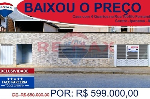 Venda-Casa-Rua Teofilo Fernandes , 131  - Saida para Manhuaçu  - Centro , Ipanema , Minas Gerais , 36950000-870451001-140