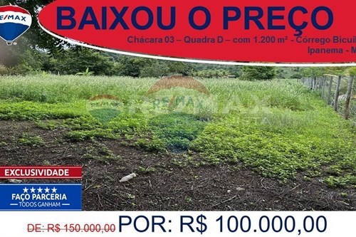 Venda-Chácara / Sítio / Fazenda-Córrego Bicuiba , 03 Qd A  - Zona Rural , Ipanema , Minas Gerais , 36950000-870451001-159