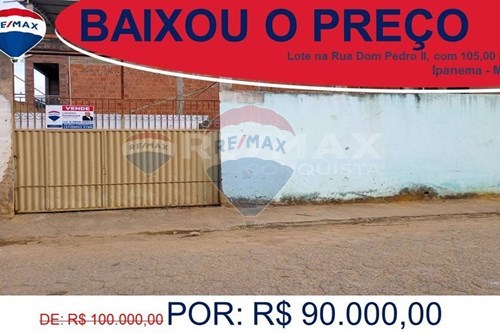 Venda-Terreno-Rua Dom Pedro II , s/n  - Esquina com Praça Peçanha  - Centro , Ipanema , Minas Gerais , 36950000-870451004-105