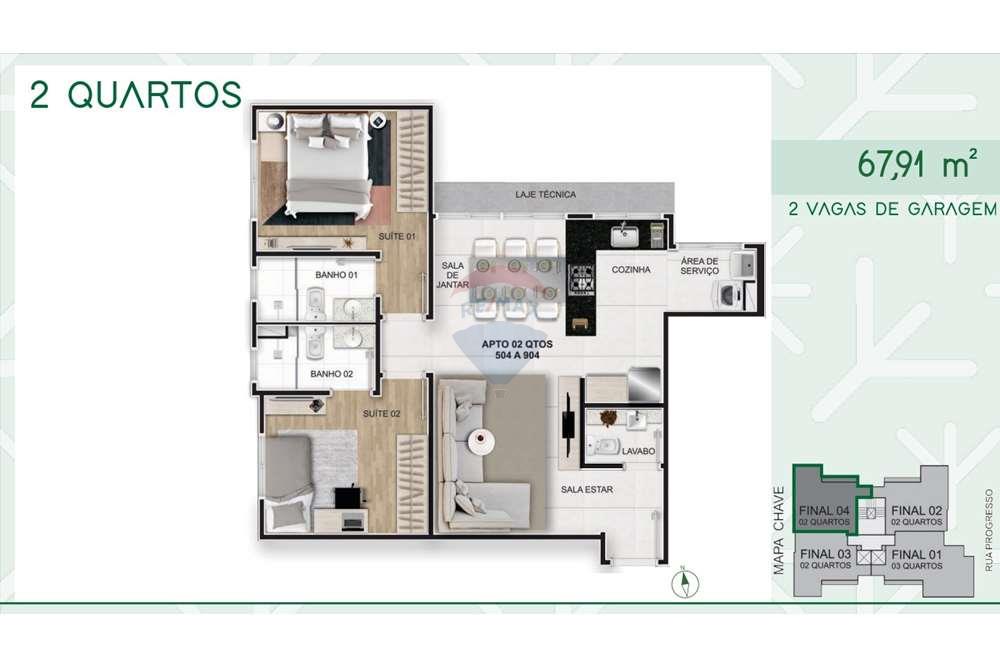 Apartamento - Alugar - Belo Horizonte , Minas Gerais - 2Q_final04.jpeg - 870251007-87