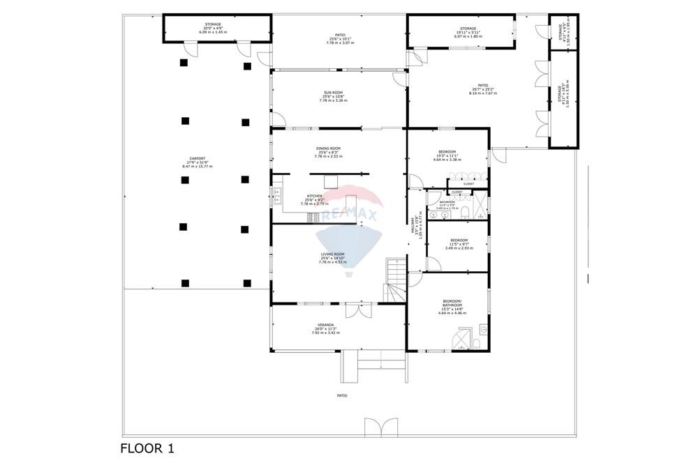 Villa - For Sale - Tera Cora, Bonaire, Bonaire - Floorplan Matterport Kaya Beni 1 -  floor 1.jpg - 900171016-14