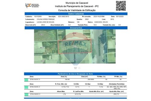 Venda-Terreno-Rua Lucas José de Souza , 140  - Cascavel Velho , Cascavel , Paraná , 85818527-960151004-1