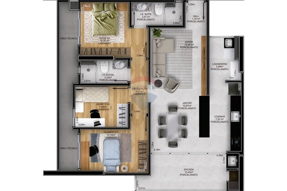 Apartamento - Venda - Cascavel , Paraná - Planta LYON (Ponta).jpg - 960151004-57